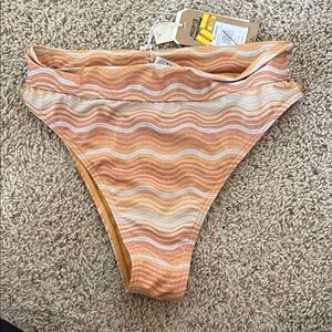 Billabong Wave Pattern High-Waist Bikini Bottom